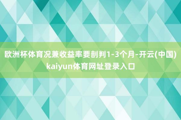 欧洲杯体育况兼收益率要剖判1-3个月-开云(中国)kaiyun体育网址登录入口